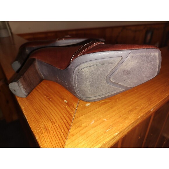 Bandolino Women's sz 7.5 Brown Leather Loafer Buckle Block Heel Shoes - Picture 4 of 10